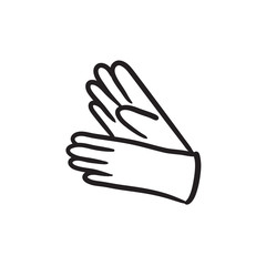 Canvas Print - Gloves sketch icon.