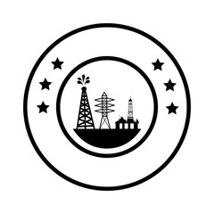 Sticker - tower industry isolated icon vector illustration design