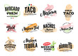 Hand Drawn Mexican Food Logos