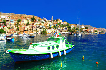 Canvas Print - Symi - beautiful colorful island of Greece, Dodecanesse