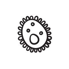 Poster - Bacteria sketch icon.