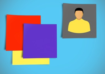 Sticker - Sticky Note Person Individual icon against blue background 