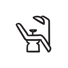 Sticker - Dental chair sketch icon.