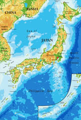 Wall Mural - Japan relief map