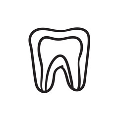 Wall Mural - Molar tooth sketch icon.