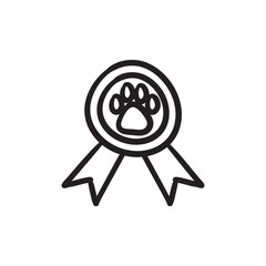 Poster - Dog award sketch icon.