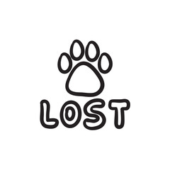 Poster - Lost dog sign sketch icon.