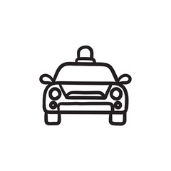 Canvas Print - Police car sketch icon.