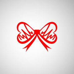 Wall Mural - Simple Red Bow Icon