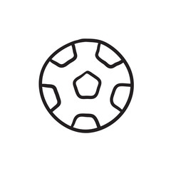 Sticker - Soccer ball sketch icon.