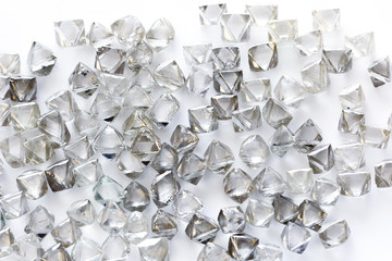 Wall Mural - natural transparent diamonds in macro on white