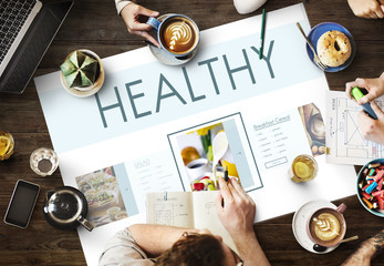 Wall Mural - healthy foods wellbeing lifestyle nutrition concept