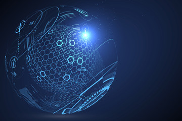 futuristic globalization interface, a sense of science and technology abstract graphics.