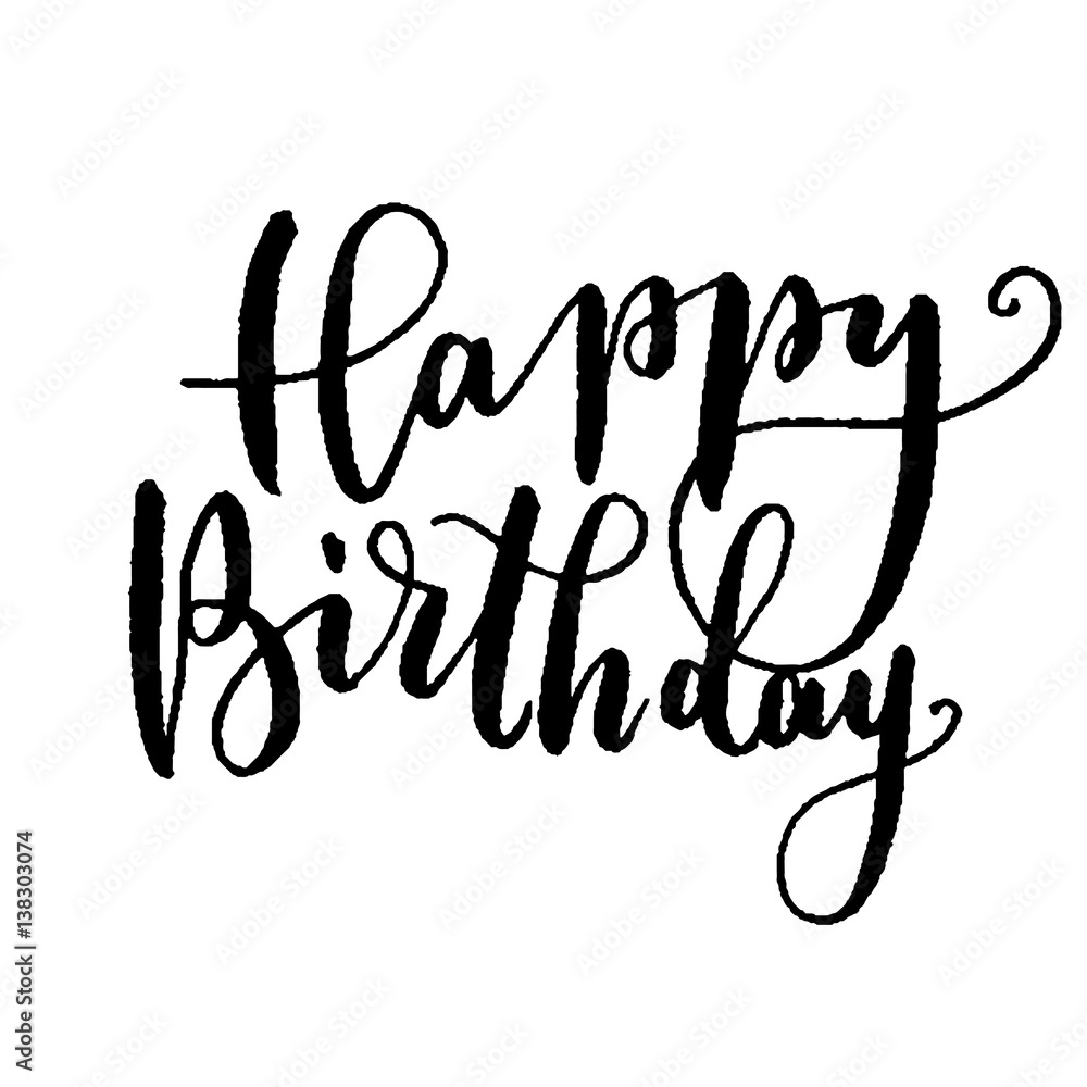 Hand Lettering Stamp Happy Birthday Hand Written Modern Calligraphy Vector Lettering Print Stock Gamesageddon This wallpaper was upload at may 13, 2018 upload by admin in birthday. hand lettering stamp happy birthday