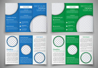 Wall Mural - template triple folding brochure printing and advertising.