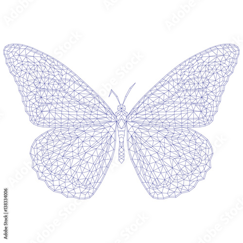 mosaic butterfly for coloring and design. vector illustration. Stock