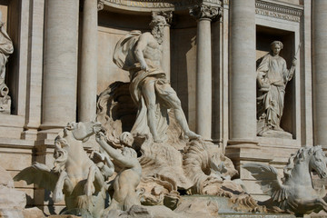 Wall Mural - closeup Image of famous Trevi Fountain in Rome, Italy.