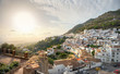 Scenic view of Mijas village at sunset. Costa del Sol, Andalusia, Spain