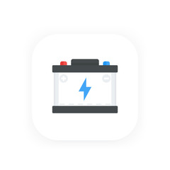 Poster - car battery icon, flat style design