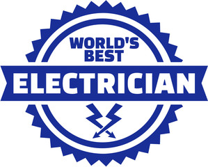 Poster - Wolrd's best electrician emblem