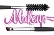 Vector illustration concept of makeup cosmetic mascara brush.