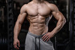 © antondotsenko - Handsome fitness model train in the gym gain muscle.