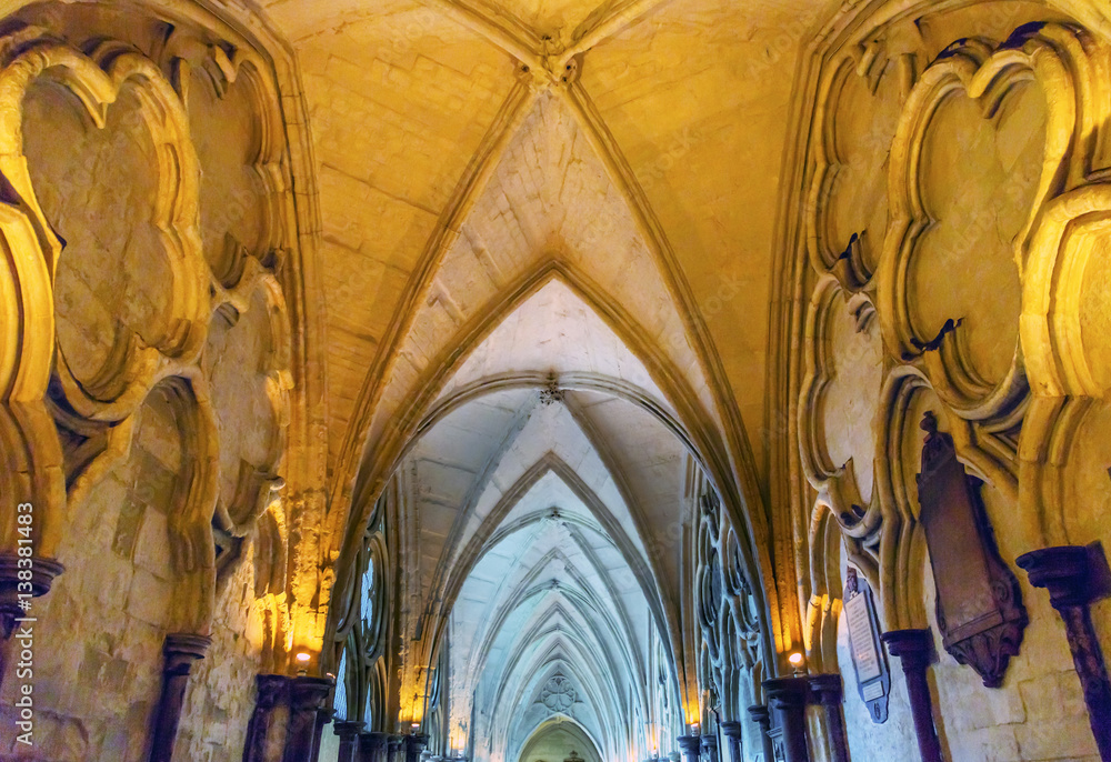 Cloisters Interior Arches Westminster Abbey London England