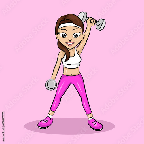 Slim Sport Girl At Aerobic Fitness Exercises With Dumbbells Buy This Stock Photo And Explore Similar Images At Adobe Stock Adobe Stock The versatility of dumbbells allows. slim sport girl at aerobic fitness