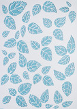 Fototapeta Łazienka - white, blue background leaves. leaves cut from paper