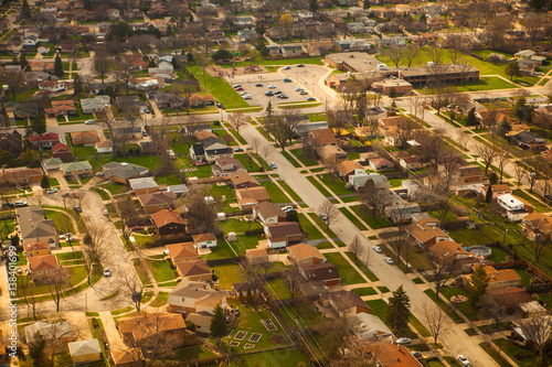 Zdjęcie XXL widok z lotu ptaka, na przedmieściach Chicago, Illinois