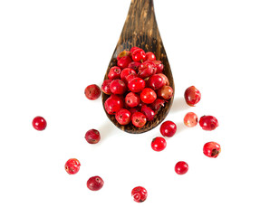 Sticker - red peppercorns isolated on white background