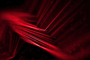 Wall Mural - abstract stream array colorful glitter sparkle red lines with particles on black background science and research  technology