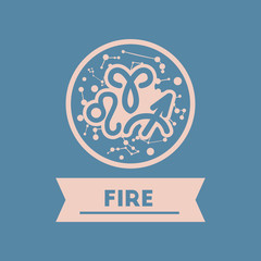 flat icon zodiacal element of fire