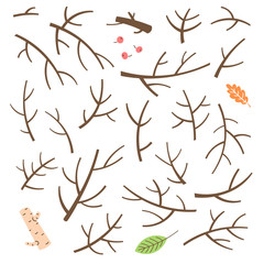 set of branches, twigs, sticks drawn in a simple cartoon style.