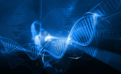 Wall Mural - Digital illustration of DNA molecules . 3d illustration .