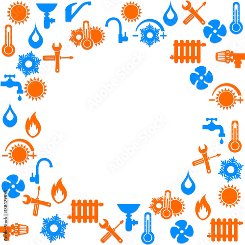 Plomberie Chauffage Banniere Arriere Plan Stock Vector Adobe Stock