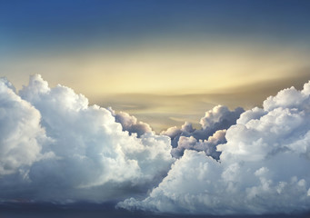 Wall Mural - beautiful sky background with large clouds