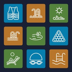 Sticker - Set of 9 pool outline icons