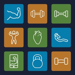 Poster - Set of 9 muscle outline icons