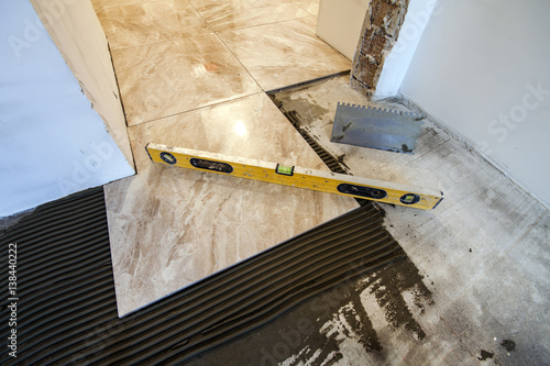 Ceramic Tiles And Tools For Tiler Floor Tiles Installation Home