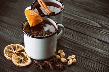 Hot delicious mulled wine