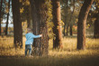 © maximuscci - Little boy in fashionable clothing in the park.