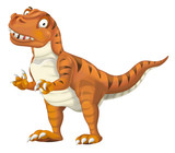 Fototapeta Dinusie - cartoon dinosaur tyrannosaurus illustration for children