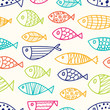 Colorful fish. Vector seamless pattern.
