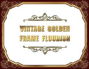Poster - Gold photo frames with corner thailand line floral for picture, Vector frame design decoration pattern style. wood frame border design is patterned Thai style design