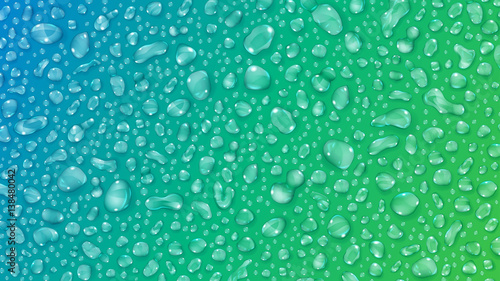 Naklejka na szybę Turquoise background of water drops
