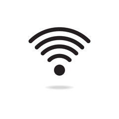 Wifi wireless internet signal flat icon for apps.