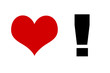 © kwarner - Rotes Herz mit schwarzen Ausrufezeichen