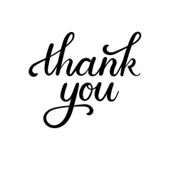 Wall Mural - Thank You Hand Lettering Card. Modern Calligraphy. Vector Illustration.