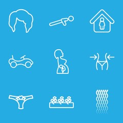 Poster - Set of 9 young outline icons